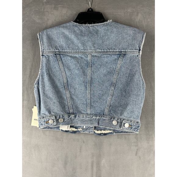 Agolde Leo Vest in Fray Size Large Denim Vest - Picture 5 of 8